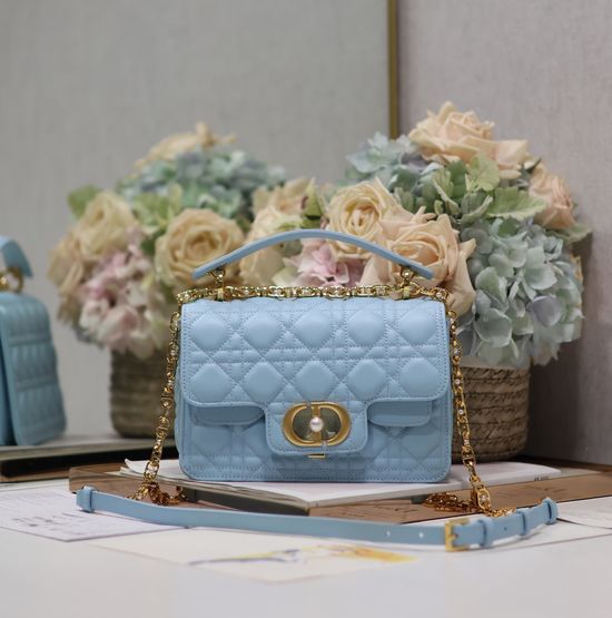 Christian Dior Jolie Blue Pearl Handbag 9271