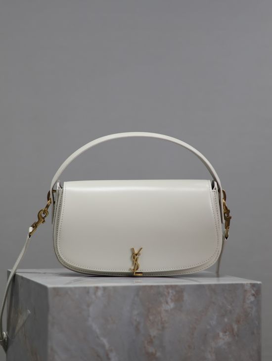 Yves Saint Laurent Voltaire Box Leather Half-moon Handbag 8533