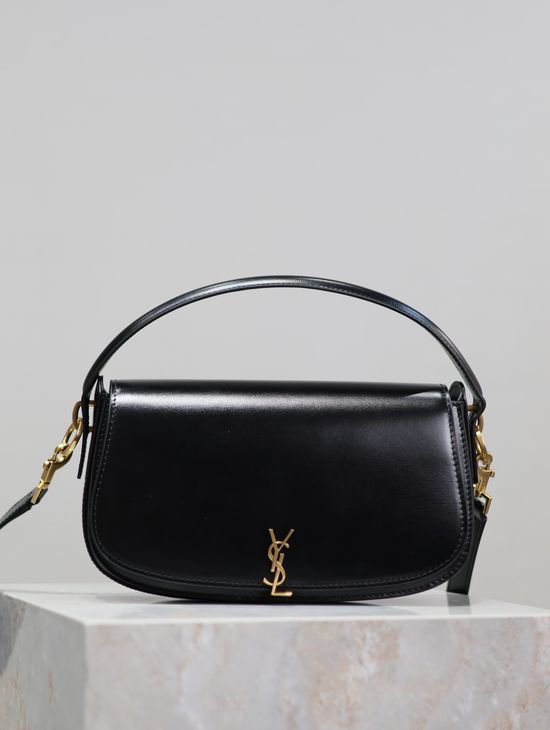 Yves Saint Laurent Voltaire Box Leather Half-moon Handbag 8531