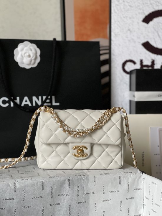 Chanel Pearl Chain Mini Square Flap Bag AS4384