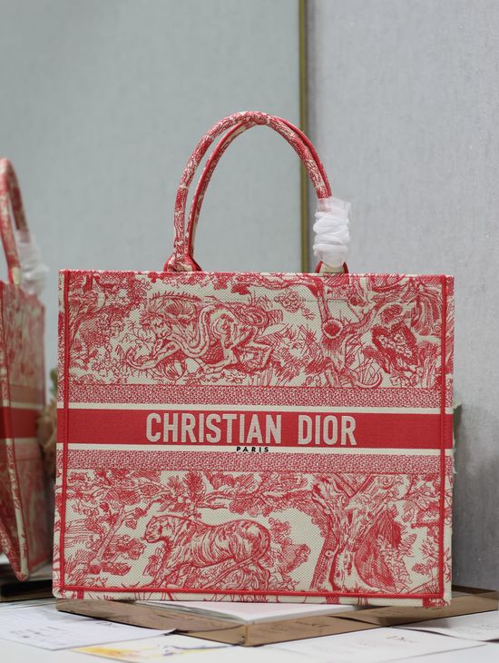 Christian Dior Book Tote Embroidered Shopping Bag 1286