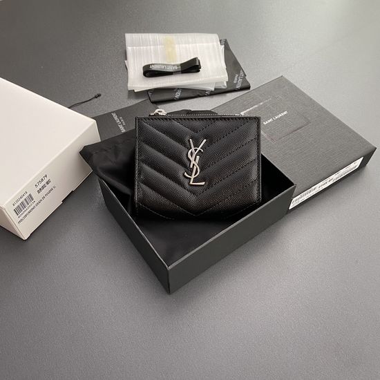 Yves Saint Laurent Matelasse Grain Leather Wallet 575879
