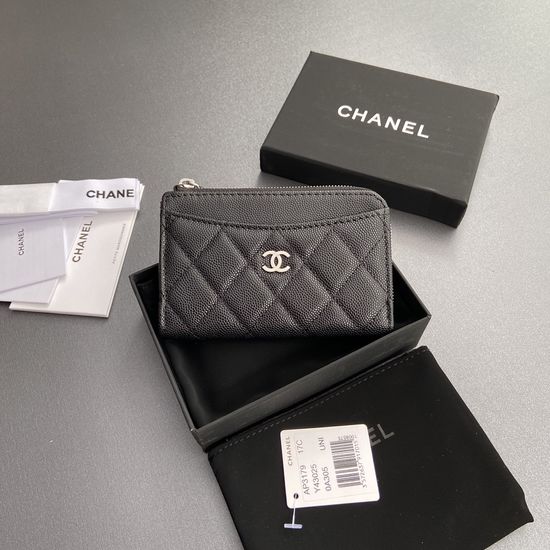 Chanel Quilted Card Holder with Silver Hardware 3179