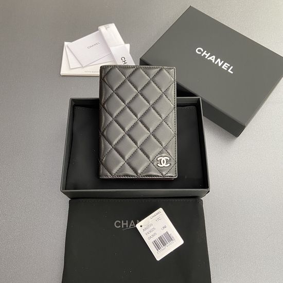 Chanel Quilted Leather Passport Holder 80385
