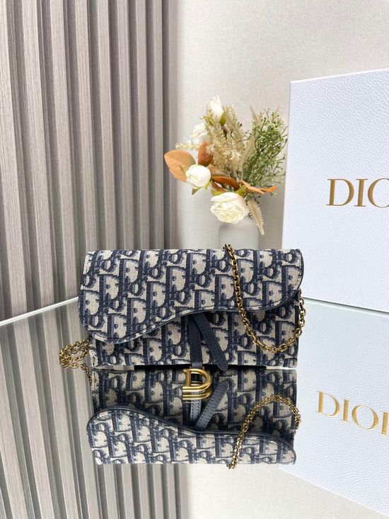 Christian Dior Oblique Saddle WOC Chain Bag 6614