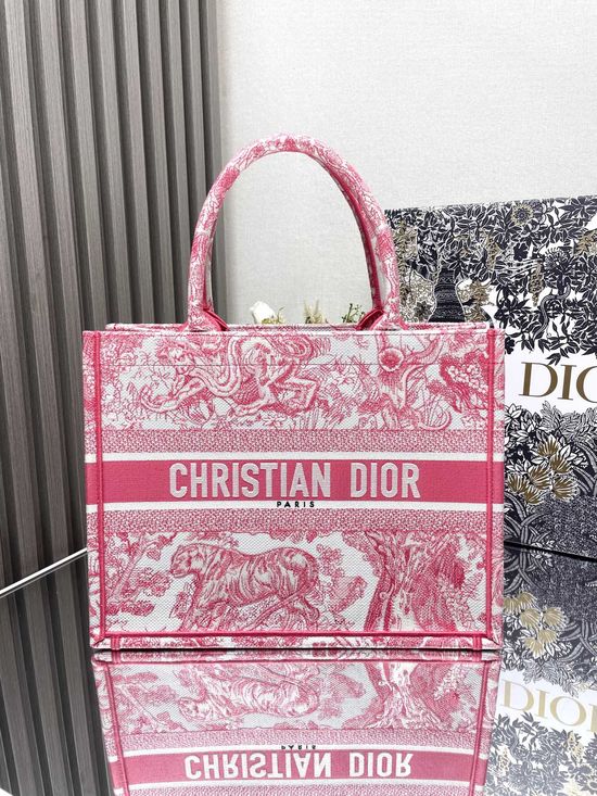 Christian Dior Watermelon Red Tiger Tote Bag Classic 17898