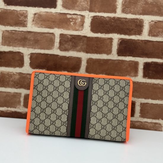 Gucci Handbag Brown Rubber Orange 598234