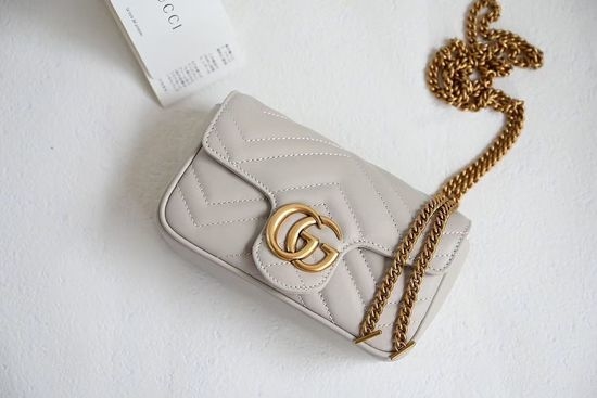 Gucci Large Bag Light Gray Leather 476433