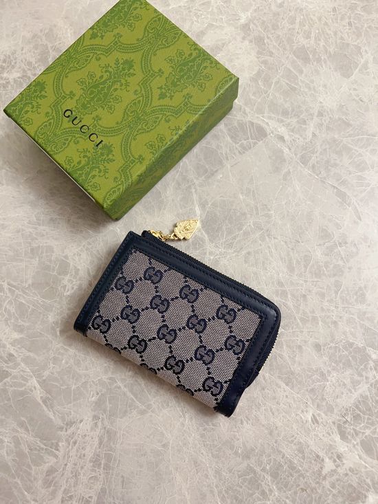 Gucci Luce Canvas Leather Trim Wallet 790036