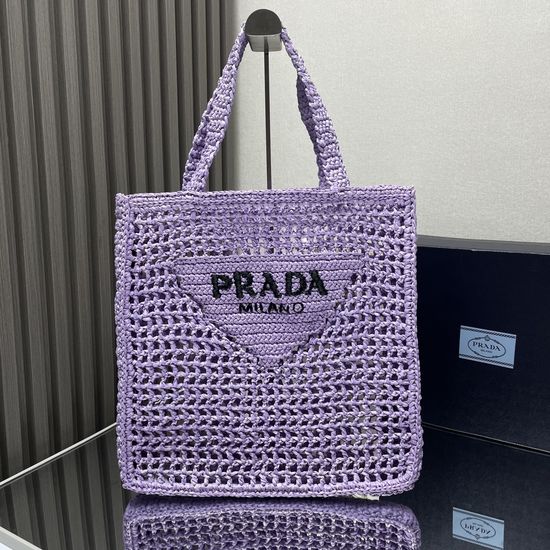Prada Raffia Structured Tote Bag 1BG393