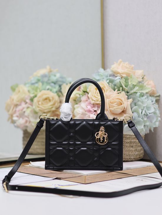 Christian Dior Book Tote Mini Embroidered Black 1286/5573