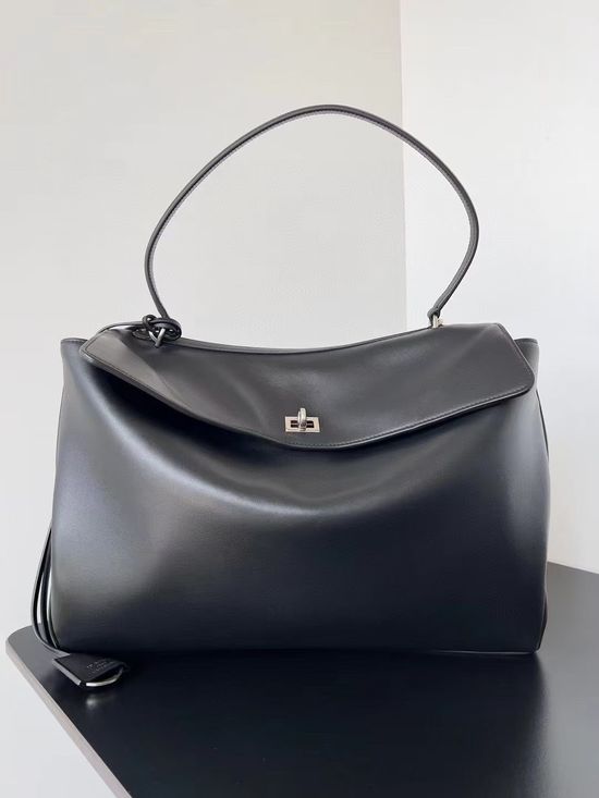 Balenciaga Redeo Oversized Calfskin Tote Bag Black Large