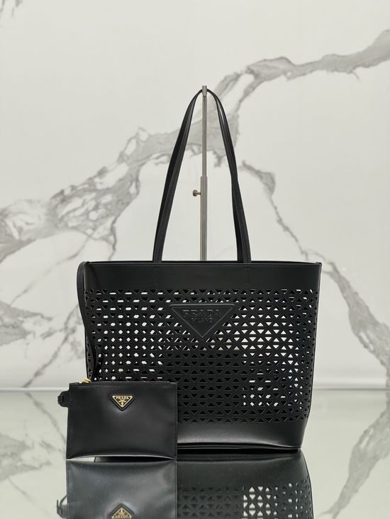 Prada Cutout Tote Bag Calfskin With Mini Pouch 1BG503