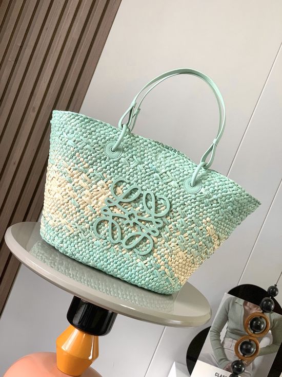 Loewe Anagram Basket Woven Palm Handbag 8008