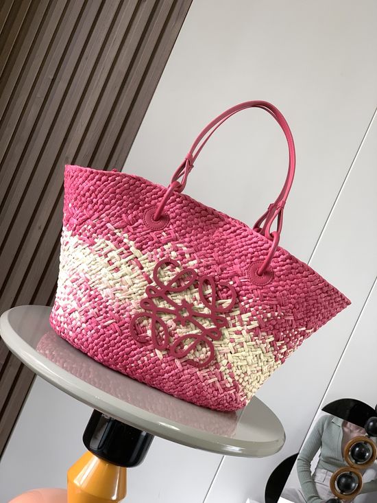 Loewe Anagram Basket Woven Palm Leather Tote 8008