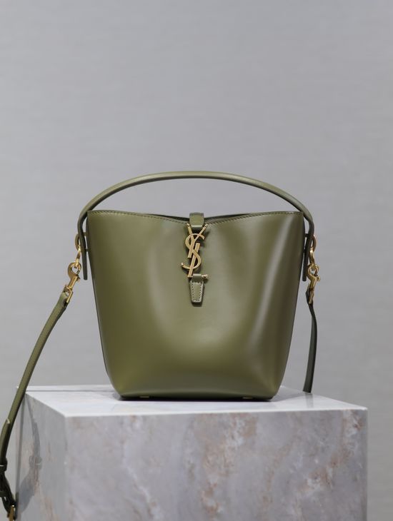Yves Saint Laurent Aqua Green LE 37 Small Bucket Bag Classic Elegance 749036