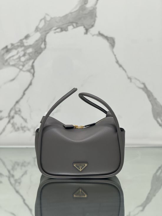 Prada Bowling Bag Grained Calfskin Enamel Logo 1BA451