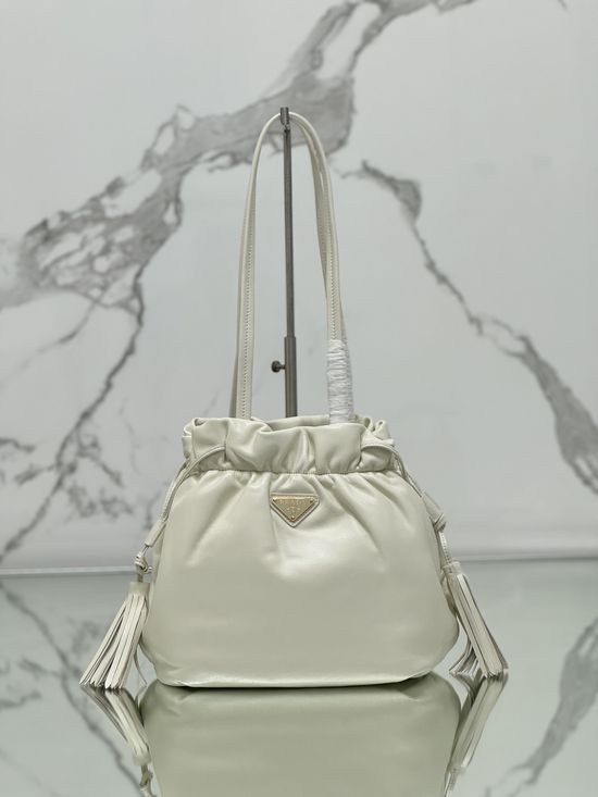 Prada Lambskin Drawstring Bucket Bag 1BG541