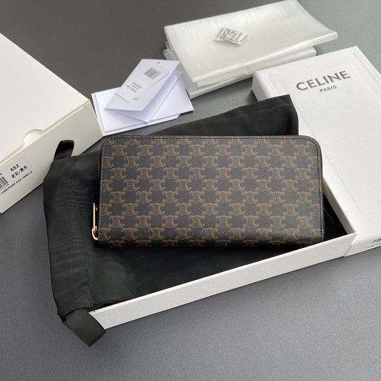 Celine Triomphe Printed Full Zipper Wallet 10l552DS3.04LU