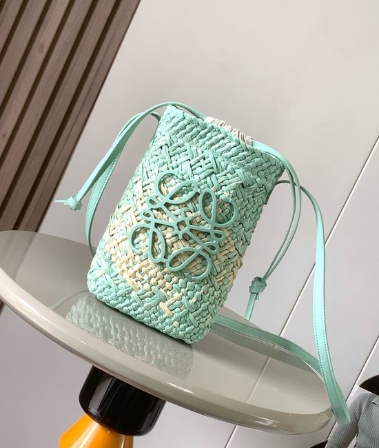 Loewe Woven Palm Leather Phone Pouch 8009