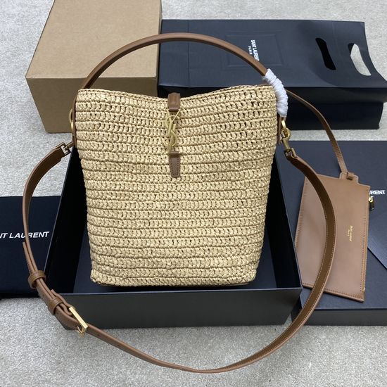 Yves Saint Laurent LE 5A7 Series Woven Bucket Bag 742828