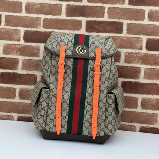Gucci Brown Orange Trim Shoulder Bag 598140