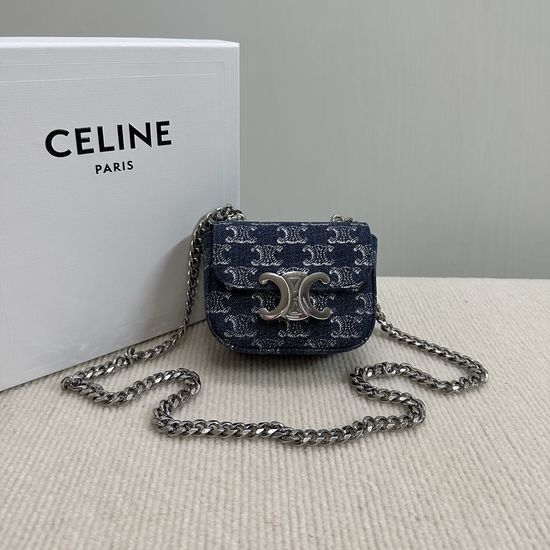 Celine CLAUDE Denim Chain Bag 10L843
