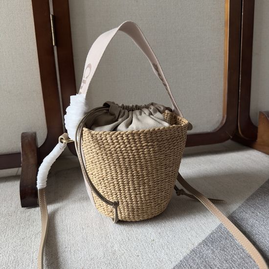 Chloe Woody Small Woven Basket Bucket Bag 6048