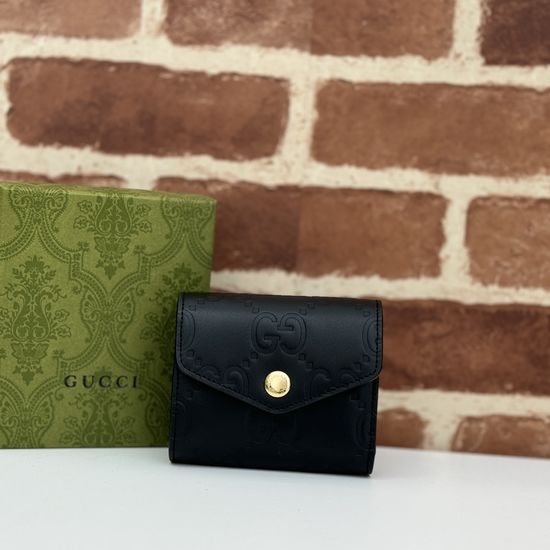 Gucci GG Embossed Black Card Holder 772793
