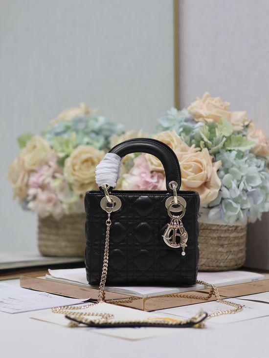 Christian Dior Lady Lambskin Chain Bag 0505