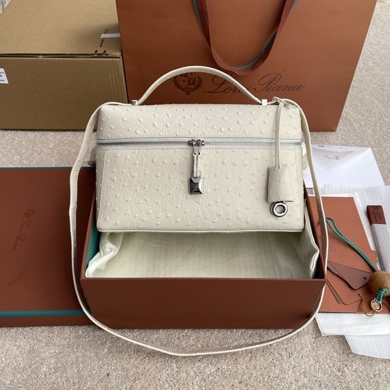 Loro Piana Extra Bag Ostrich Pattern Beige 0975