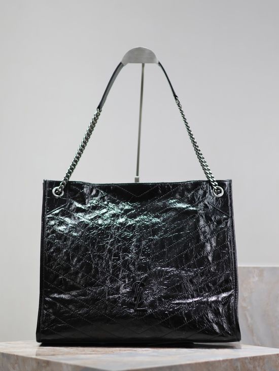 Yves Saint Laurent Niki Wrinkled Leather Shopping Bag 577998