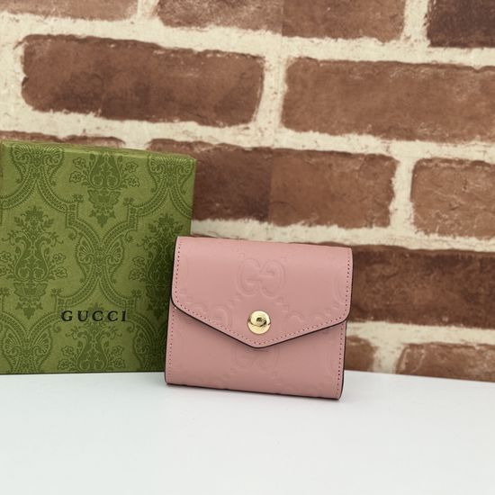 Gucci GG Embossed Light Pink Card Holder 772793