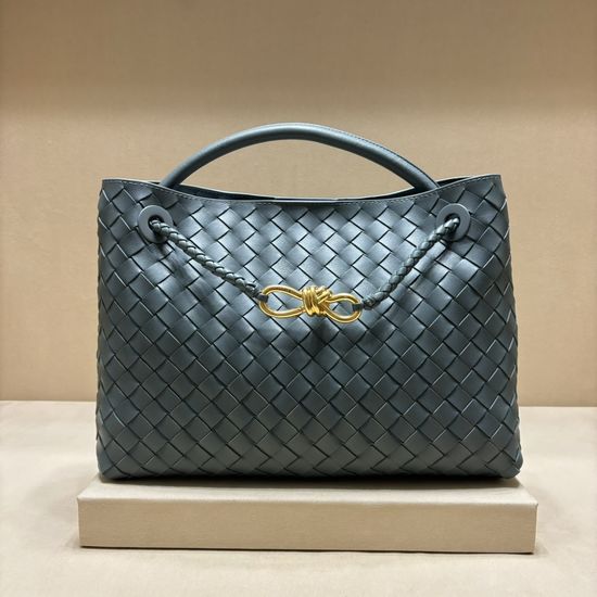 Bottega Veneta Andiamo Woven Lambskin Handbag 8463