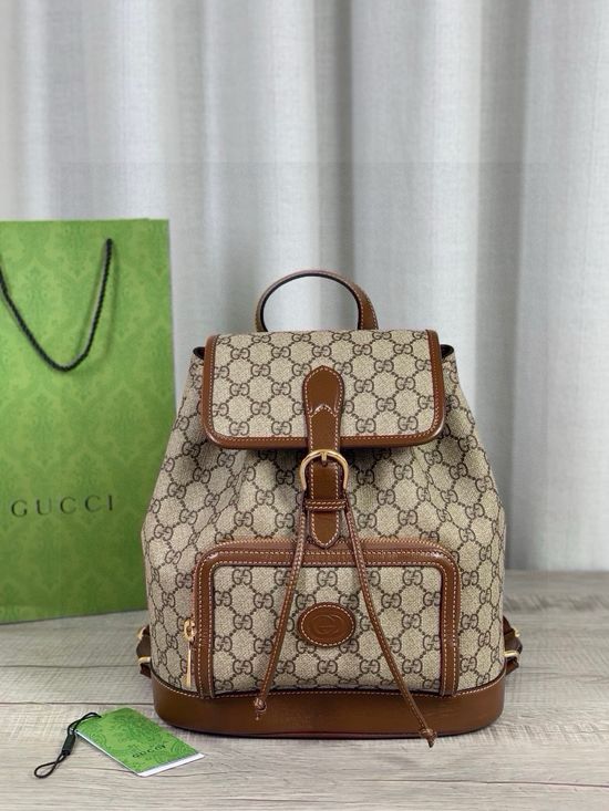Gucci GG Retro Series Leather Backpack 674147
