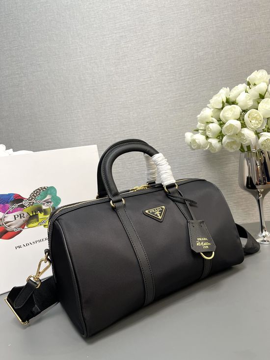 Prada Re-Nylon Handbag Saffiano Leather Trim 1BB233