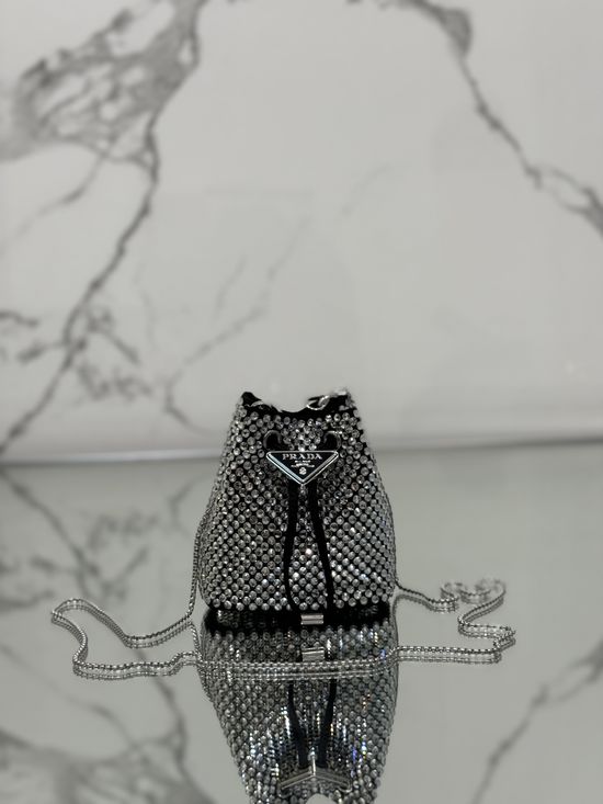 Prada Mini Bucket Bag with Crystal 1NR016
