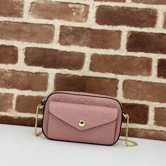 Gucci Embossed Large Bag Light Pink 781554