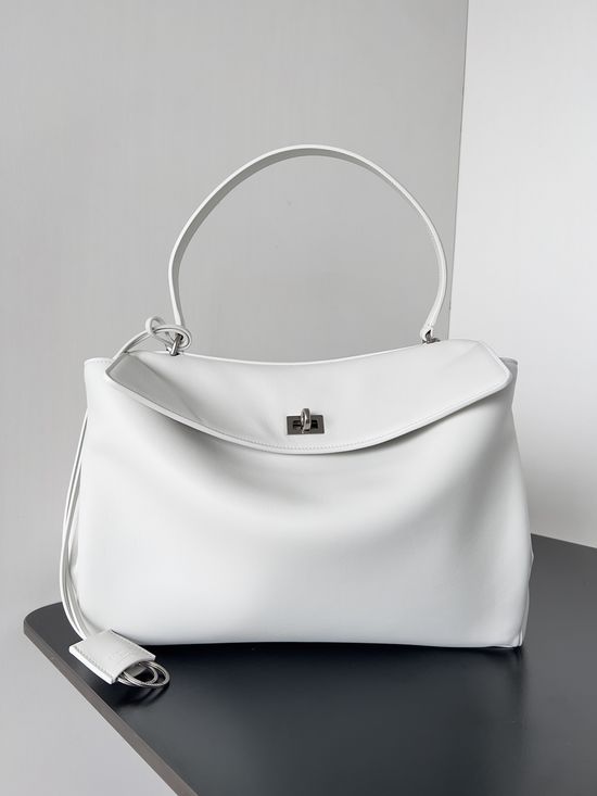 Balenciaga Redeo White Silver Buckle Bag