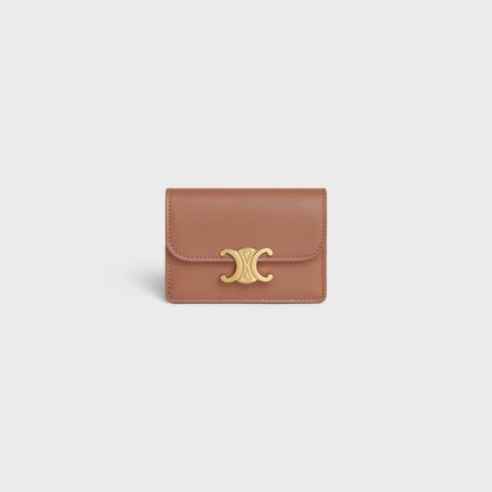 Celine Triomphe Leather Card Holder 10I582CPJ.04LU