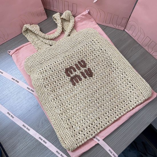 Miu Miu Woven Tote Bag 5BG230