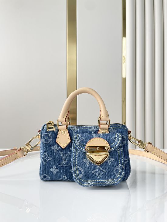 Louis Vuitton NANO SPEEDY Denim Shoulder Bag M82950