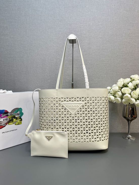 Prada Cutout Tote Shopping Bag 1BG503