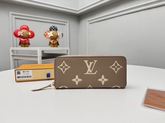 Louis Vuitton Clemence Apricot Leather Wallet M82338