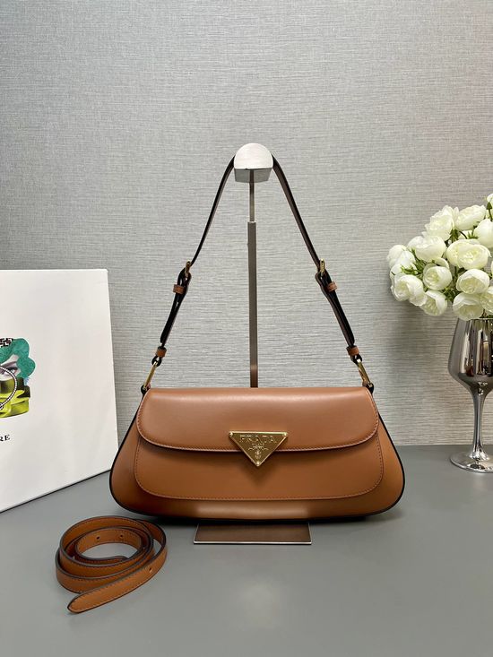 Prada Smooth Leather Flap Shoulder Bag 1BD344