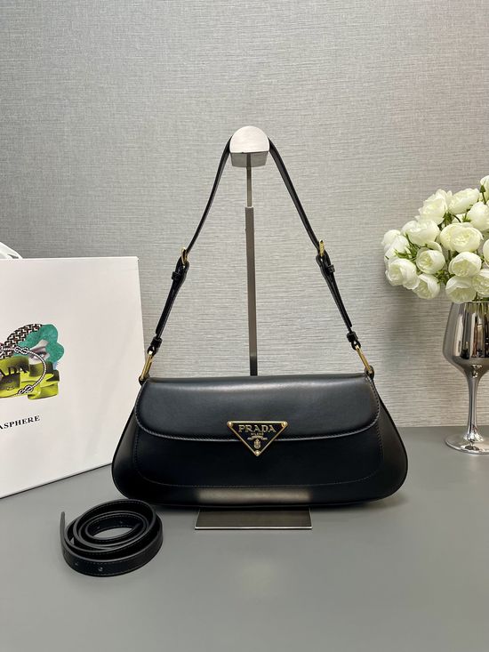 Prada Smooth Leather Flap Shoulder Bag 1BD344