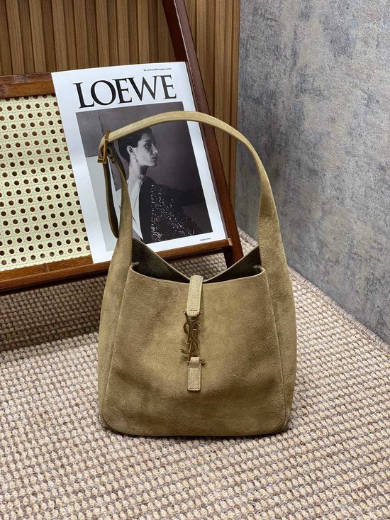 Yves Saint Laurent ROSE Hobo Bag in Matt Green and Gold 713938