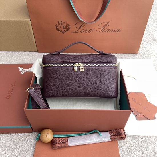 Loro Piana 19 Lunch Box Bag Red Bean FAI4045