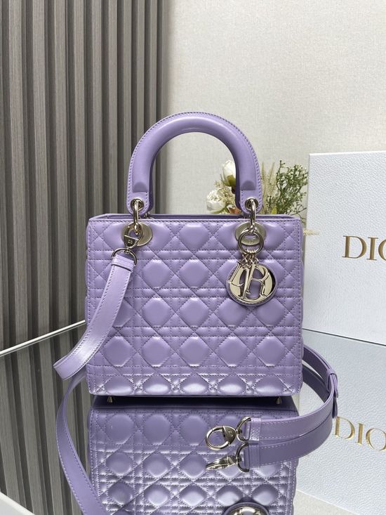 Christian Dior Lady Christian Dior My ABC Purple Lambskin Bag