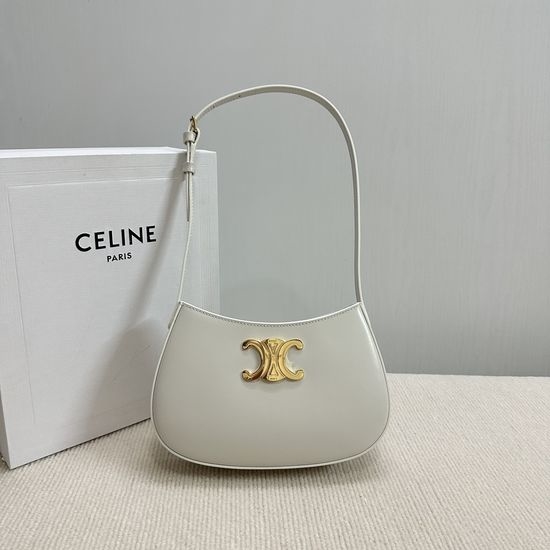 Celine TILLY Handbag Chic White Gold Buckle Bag 115703